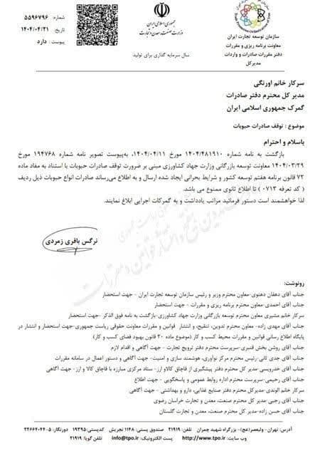 تصویر مربوط به عدم صادرات حبوبات