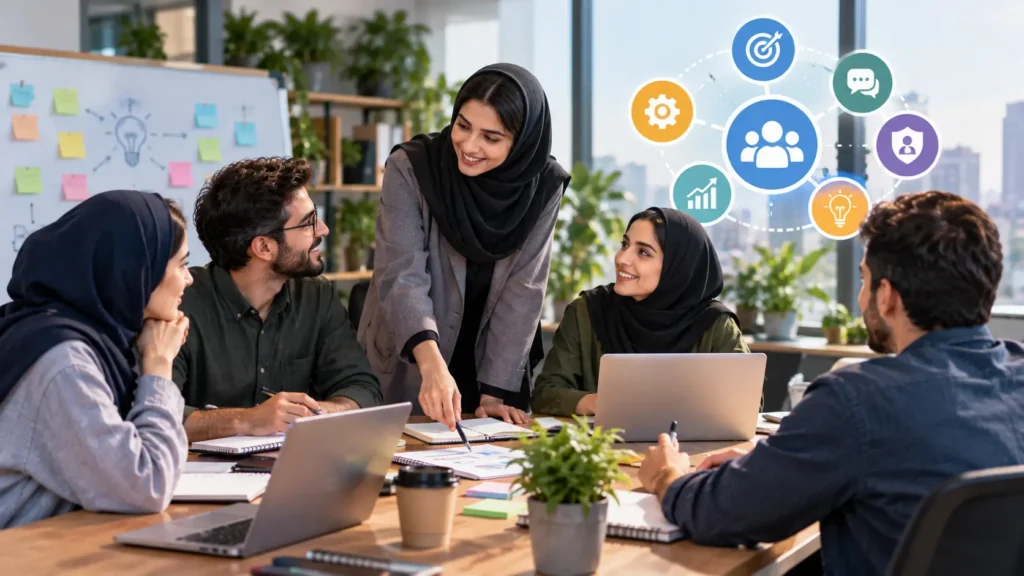 مشارکت کارکنان در تیم کاری، ارتباط مؤثر و همکاری در محیط اداری